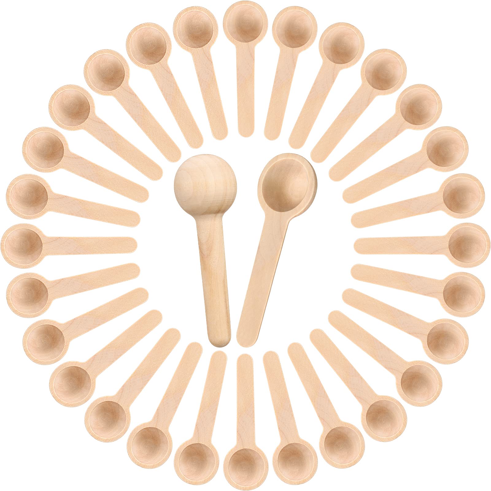 50-Piece Mini Wooden Spoons Set for Sugar Scrubs, Salt Tasting, Desserts, Soups & Tea - Eco-Friendly Kitchen Utensils for Cooking, Serving & Entertaining