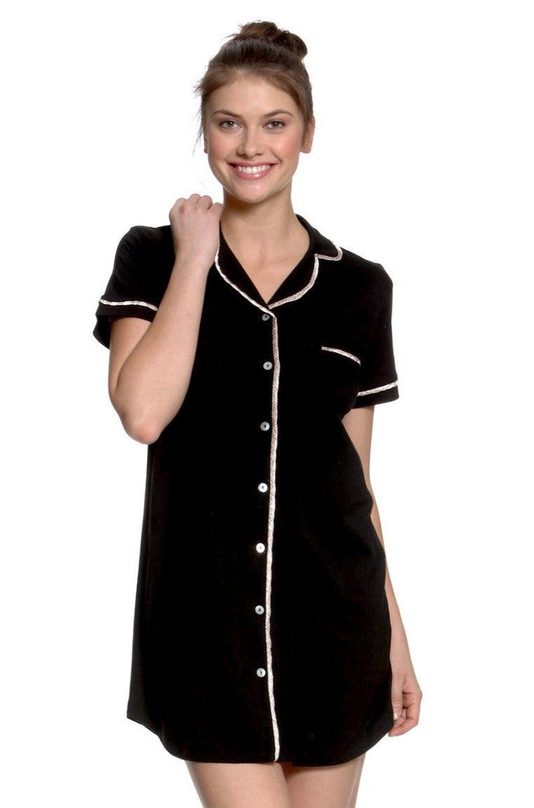 Sophie Basic Short Sleeve Nightshirt for Women - Soft Cotton Sleep Shirt for Lounge, Travel & Home Comfort