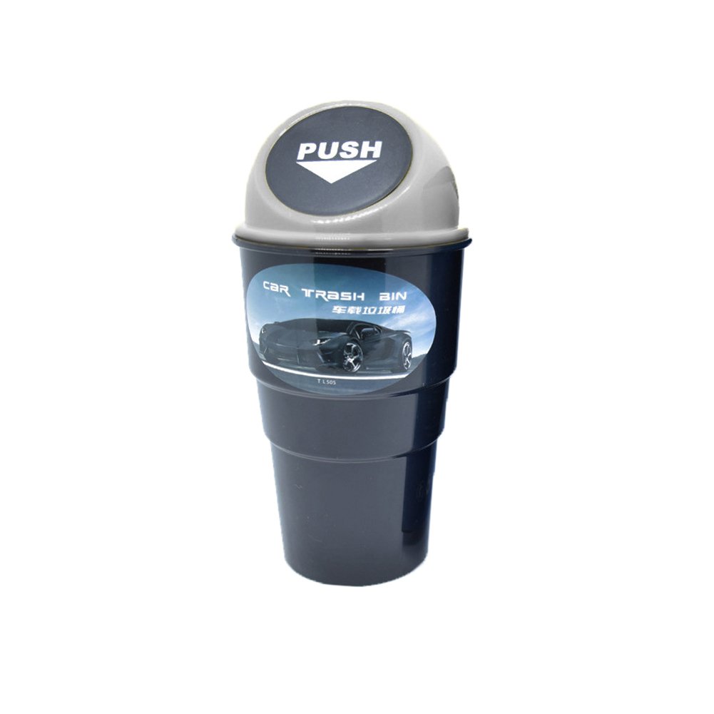 LUYANhapy9 Portable Mini Car Garbage Bin - Plastic Trash Can & Storage Organizer for Car Interior Accessories (Grey) - Perfect for Road Trips, Commuting & Keeping Your Vehicle Clean