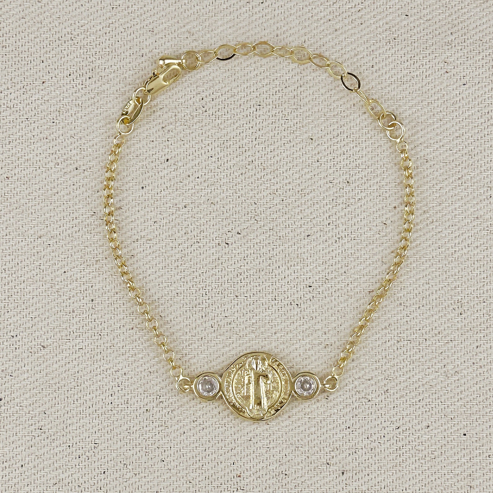 18K Gold Filled Saint Benedict Medal Bracelet for Women - Religious Catholic Jewelry for Protection & Blessing - Perfect for Daily Wear, Prayer & Spiritual Gifts