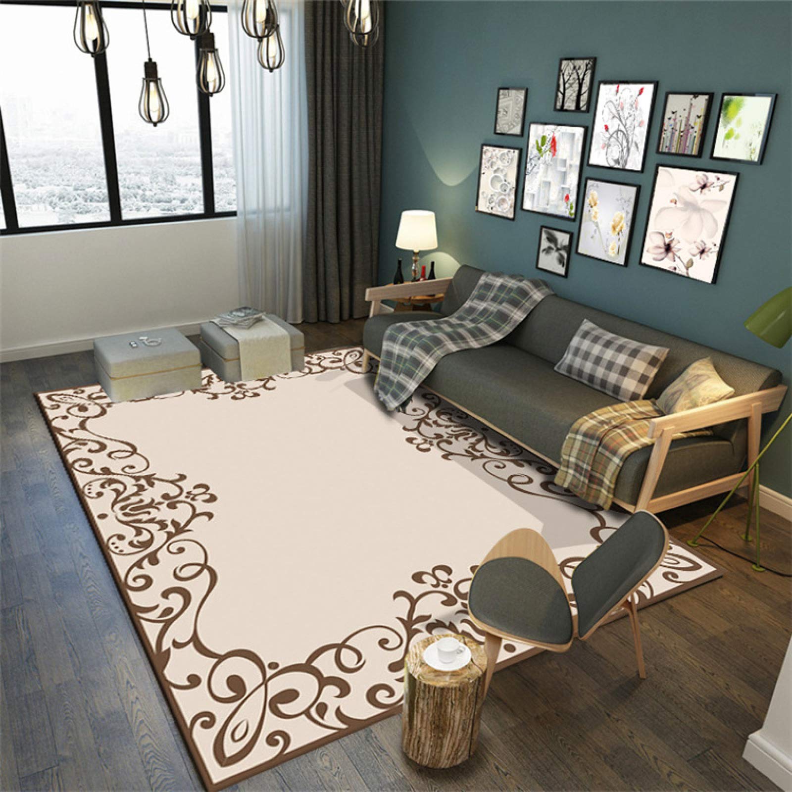 Modern Style Extra Large Soft Touch Short Pile Area Rug - 50x80cm Non-Shedding Living Room Carpet for Cozy Home Decor | Perfect for Bedroom, Lounge & Office Spaces