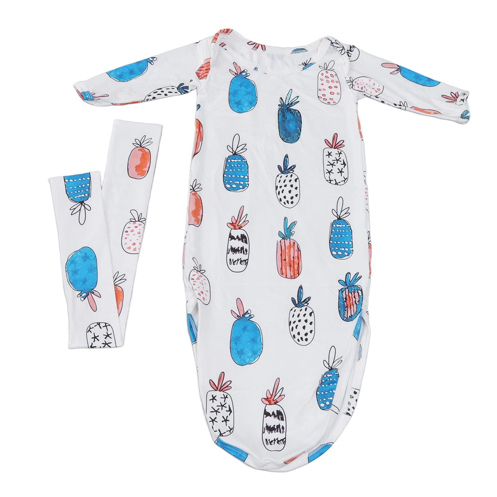 Vbestlife Baby Knotted Nightgown - Soft Breathable Cotton Sleeping Bag with Hairband (Fruit Print) - Cozy Sleepwear for Newborns & Infants - Perfect for Nursery, Bedtime & Travel