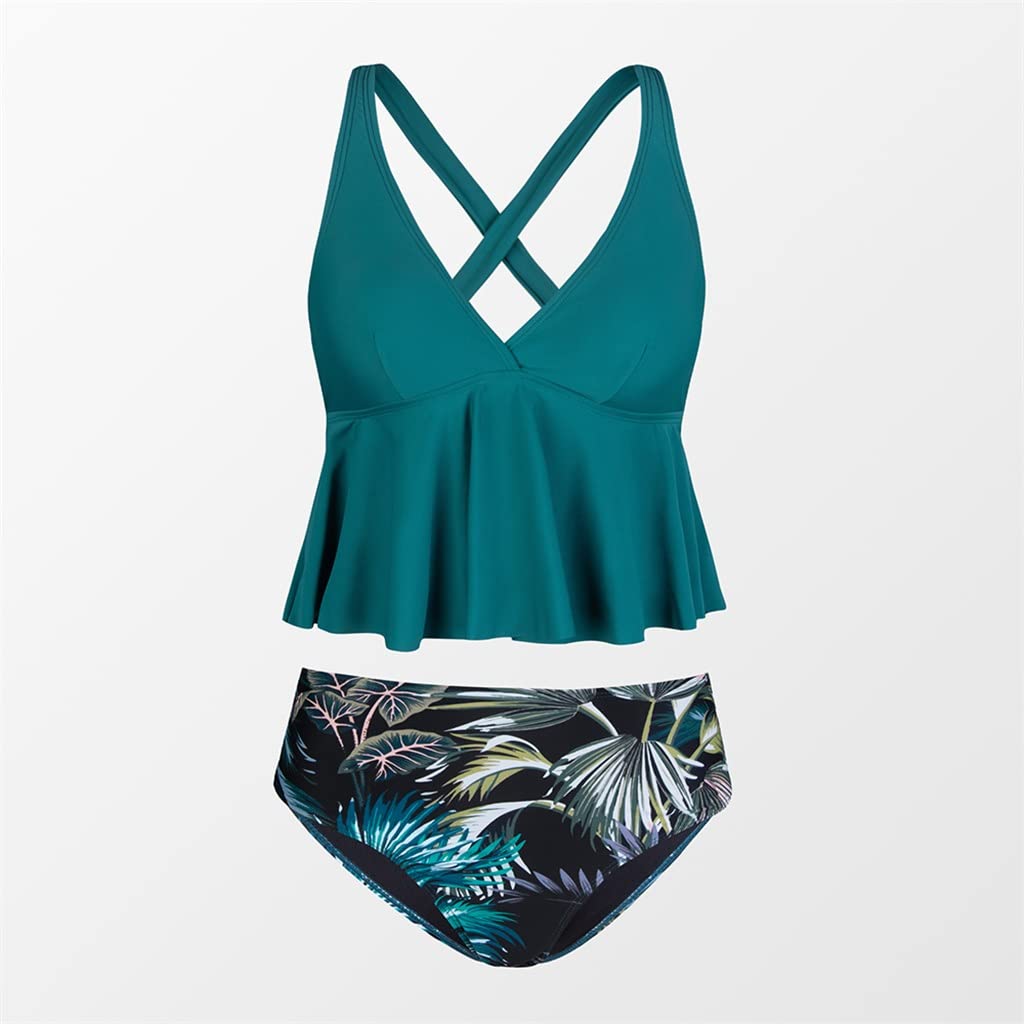 **CJTMY Women's High Waist Tankini Swimsuit - Sexy Two-Piece Bikini Set for Beach, Pool & Summer Vacation**