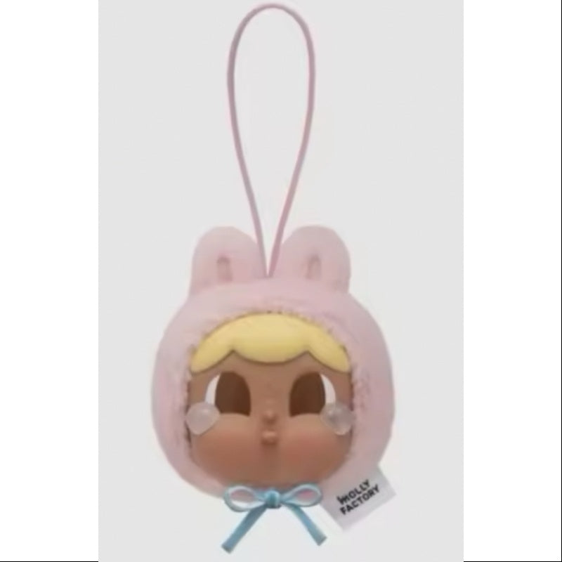 Crybaby Cring Blob Vinyl Face Plush Pendant Series - Kawaii Bunny Pink Keychain for Backpacks, Bags & Phone Charms | Cute Anime Collectible Gift