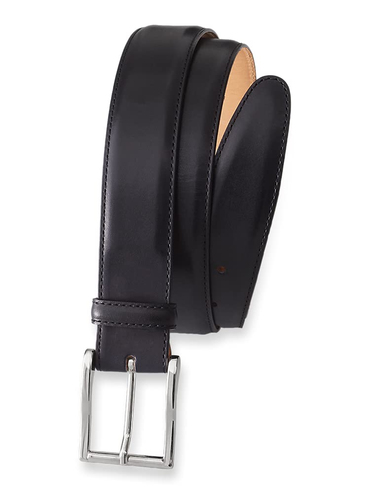 Paul Fredrick Men's Genuine Leather Belt with Interchangeable Buckle - Classic Dress Belt for Business, Office & Formal Occasions
