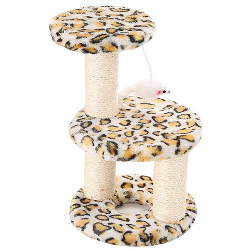 Premium Cat Scratching Post Tower with Sisal & Plush Mouse - Multi-Level Cat Tree Furniture for Indoor Cats - Perfect for Play, Climbing, and Scratching in Living Rooms & Bedrooms