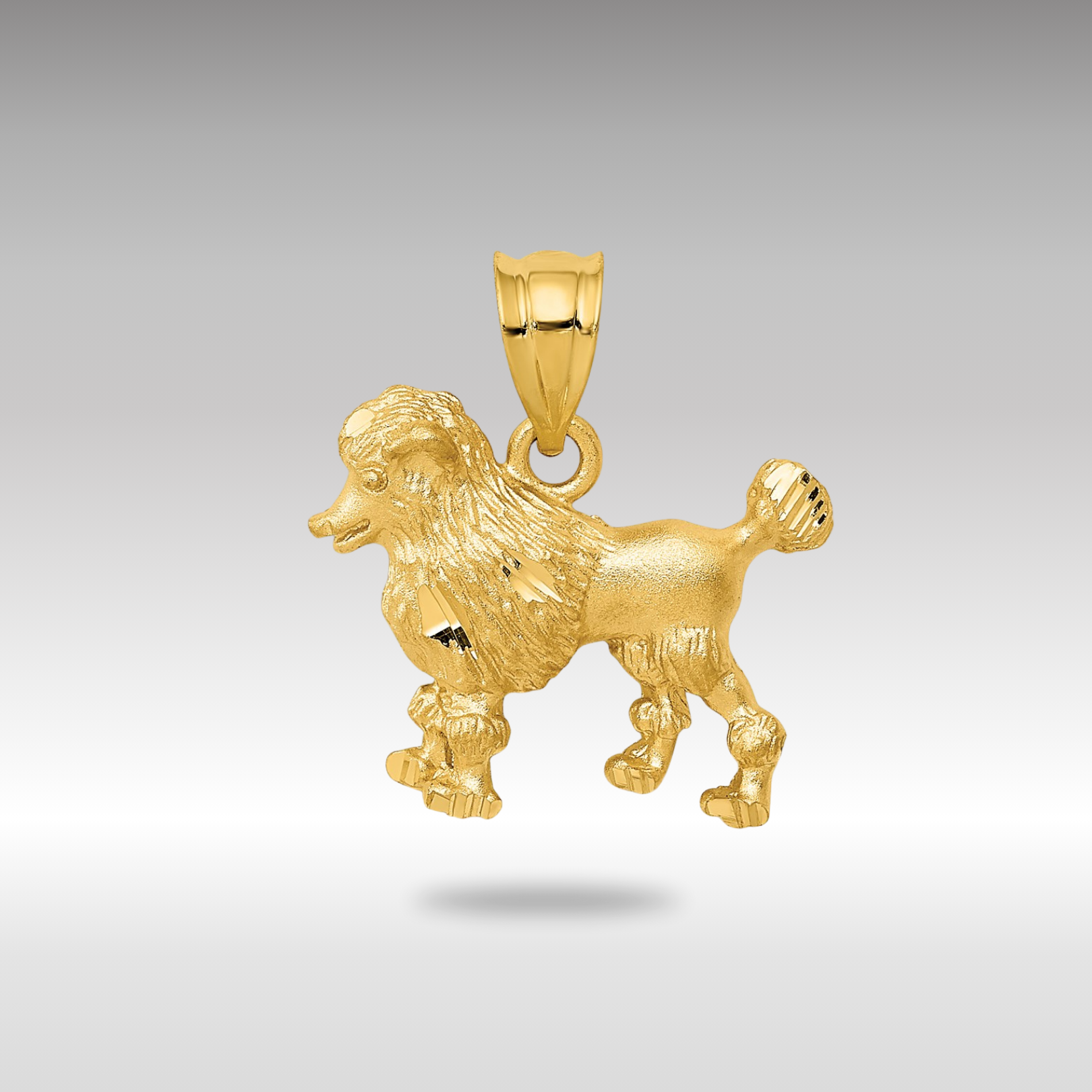 14K Gold Poodle Dog Charm Pendant - Elegant C36 Model for Jewelry Making, Gift Giving & Dog Lovers Accessories