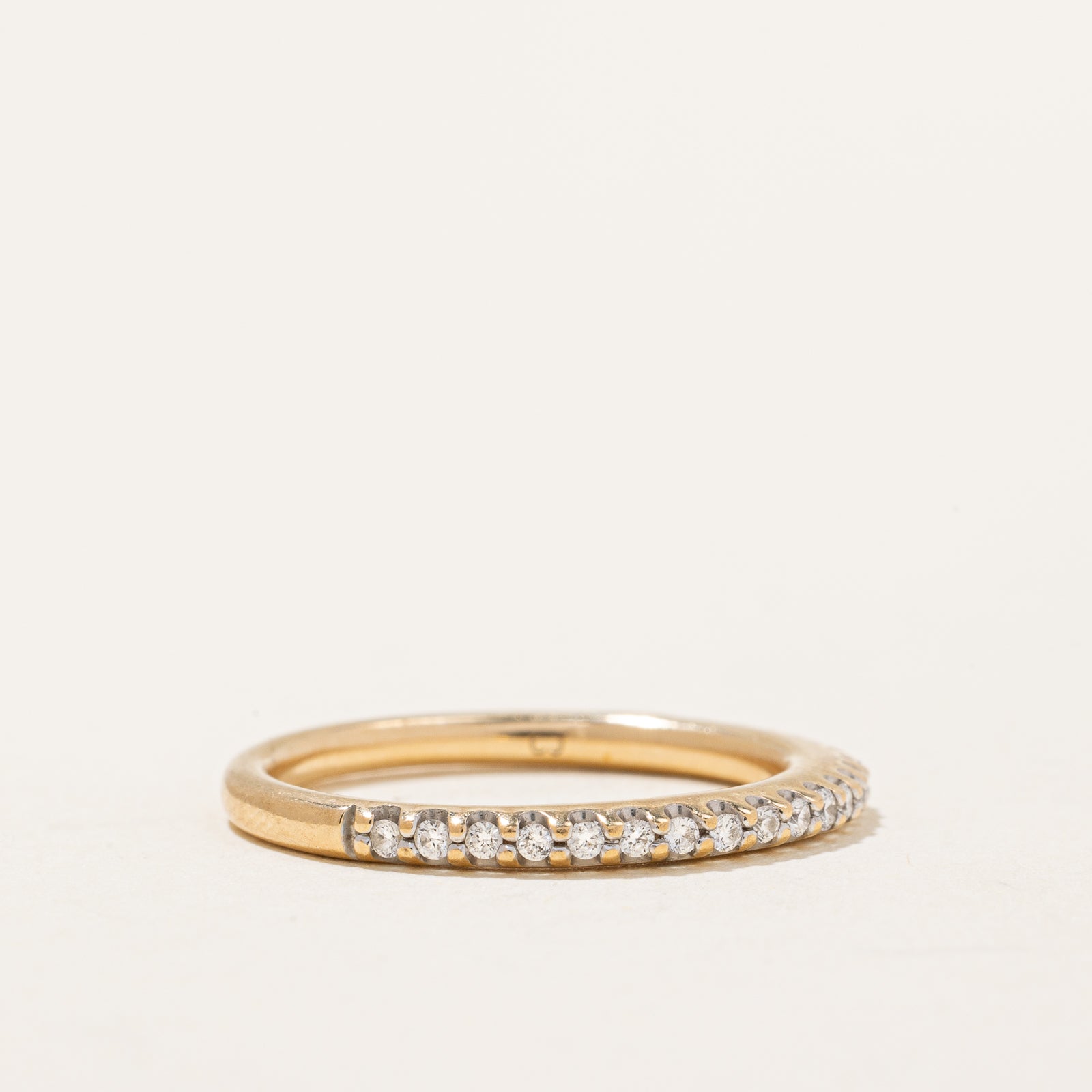 Semi Eternity Diamond Band Ring - 0.15 Carat Total Weight (0.15ctw) - Size 5.25 - Dainty Stackable Wedding Band for Women - Perfect for Anniversary, Engagement or Everyday Jewelry Gift