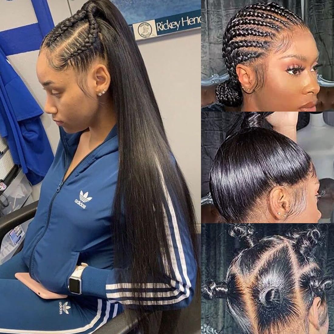 100% Human Hair Full Lace Wigs - Straight 180% Density Hand-Tied Lace Front Wig 28 Inch Natural Black - Perfect for Daily Wear, Cosplay & Special Occasions