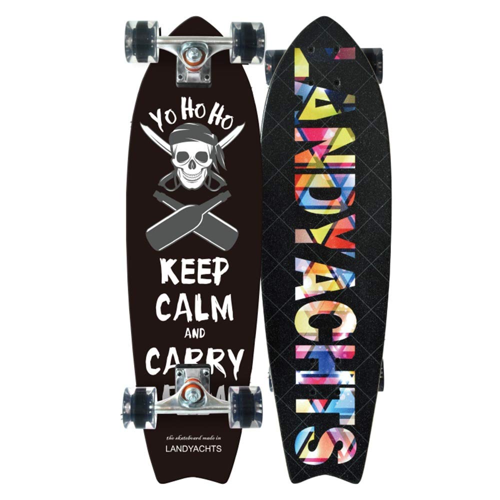 LJHBC 30 Inch Cruiser Skateboard for Kids & Teens - 7-Ply Maple Wood Deck with 78A High Elastic PU Wheels - Supports 220 lbs - Perfect for Commuting, Campus Riding & Outdoor Fun
