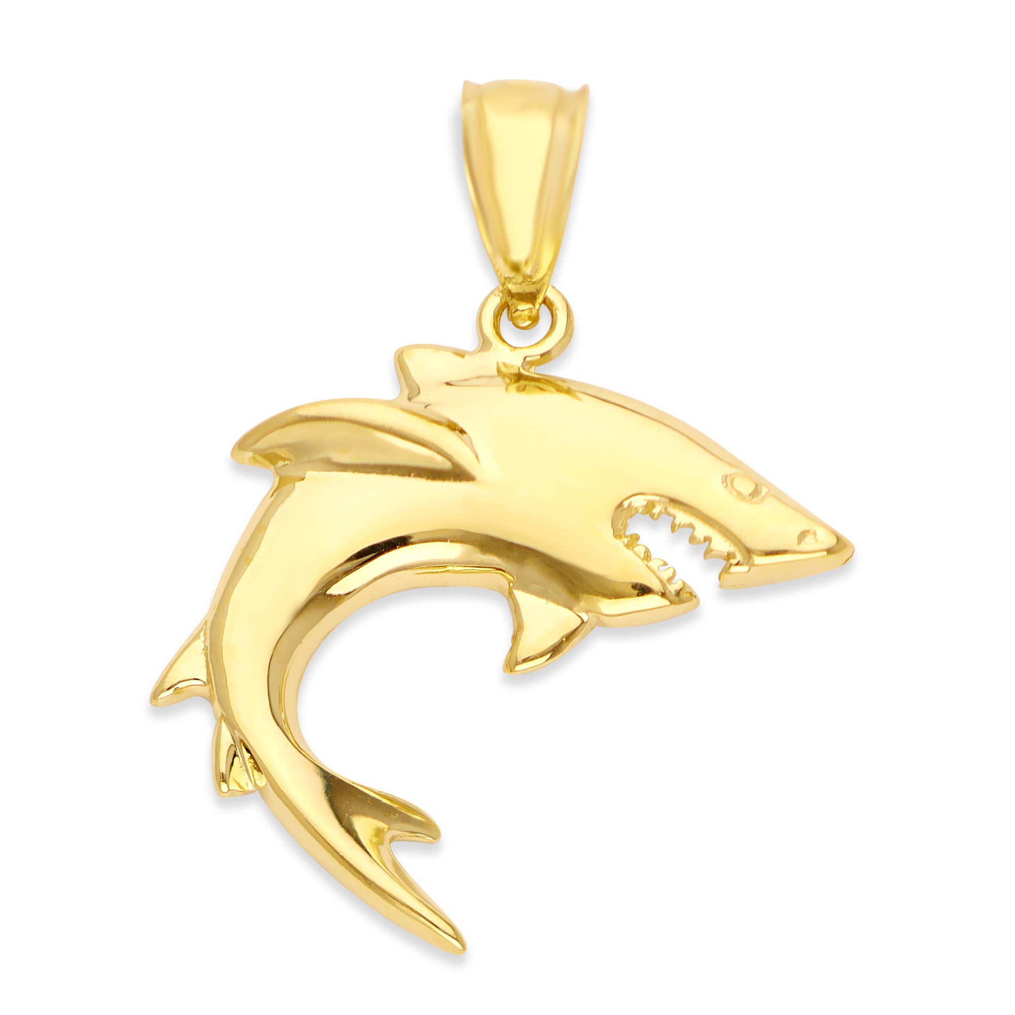 10K Real Solid Gold Shark Tooth Pendant Necklace for Men & Women - Ocean & Beach Jewelry Gift for Surfers, Divers, and Sea Lovers - Perfect for Beach Parties, Surfing Trips, and Marine-Themed Fashion