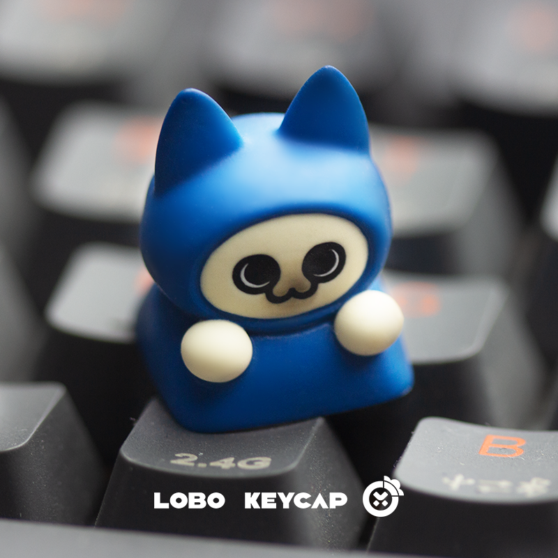 Custom Monster Hunter Themed Resin Art Keycaps - Dumb Cat & Dog Design for Mechanical Keyboards | Perfect for Gaming & Typing Enthusiasts