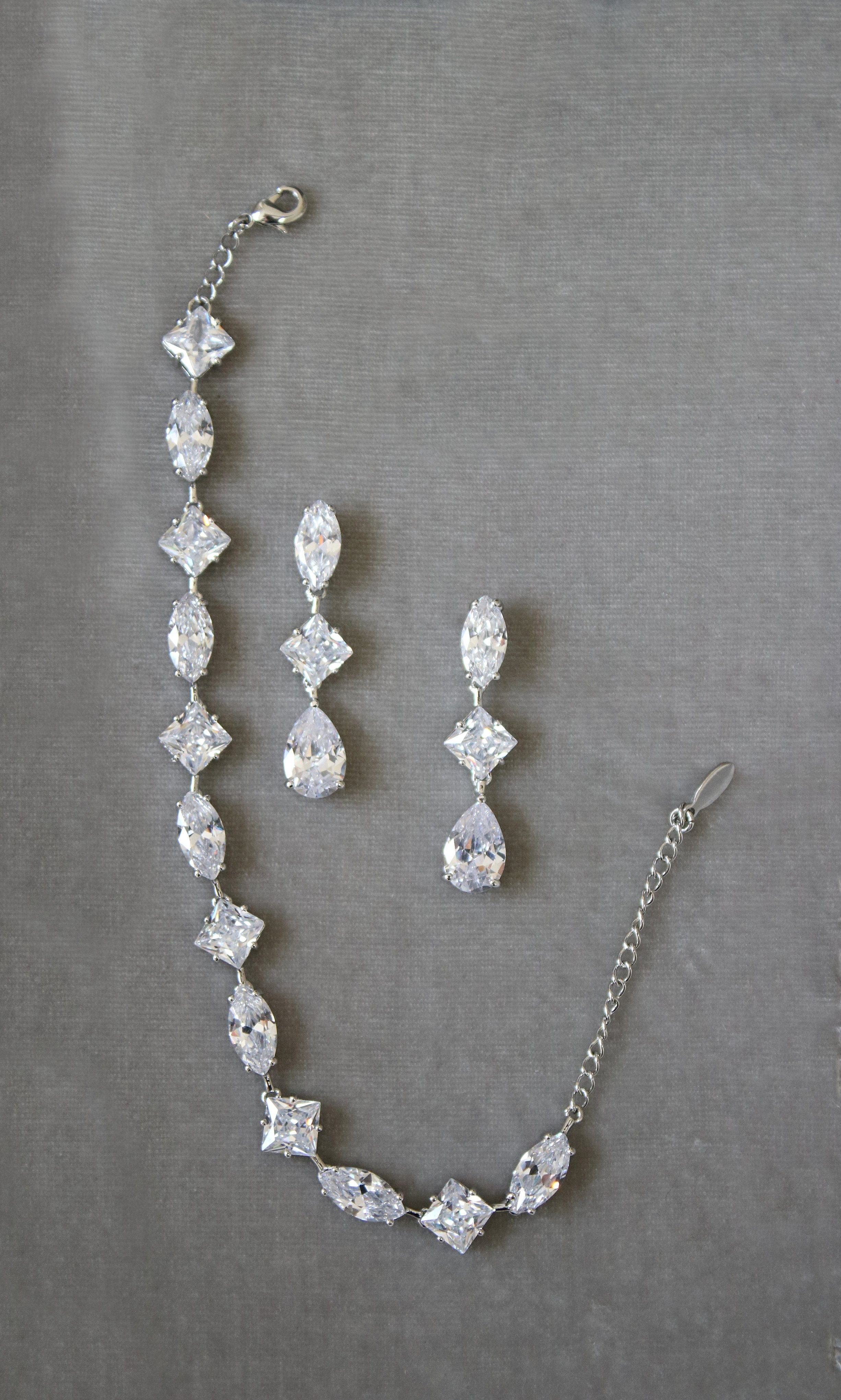 BRYN Simulated Diamond Drop Earrings - Elegant Cubic Zirconia Dangle Earrings for Women, Perfect for Weddings, Parties & Special Occasions