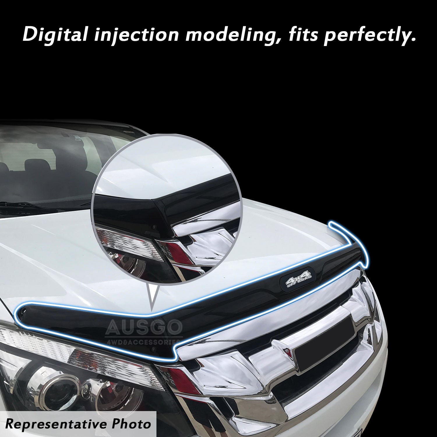 Premium Weather Shields & Bonnet Protector for ISUZU D-MAX DMAX Single/Extra Cab (2012-2016) - Durable Rain & Sun Protection for Off-Road Adventures