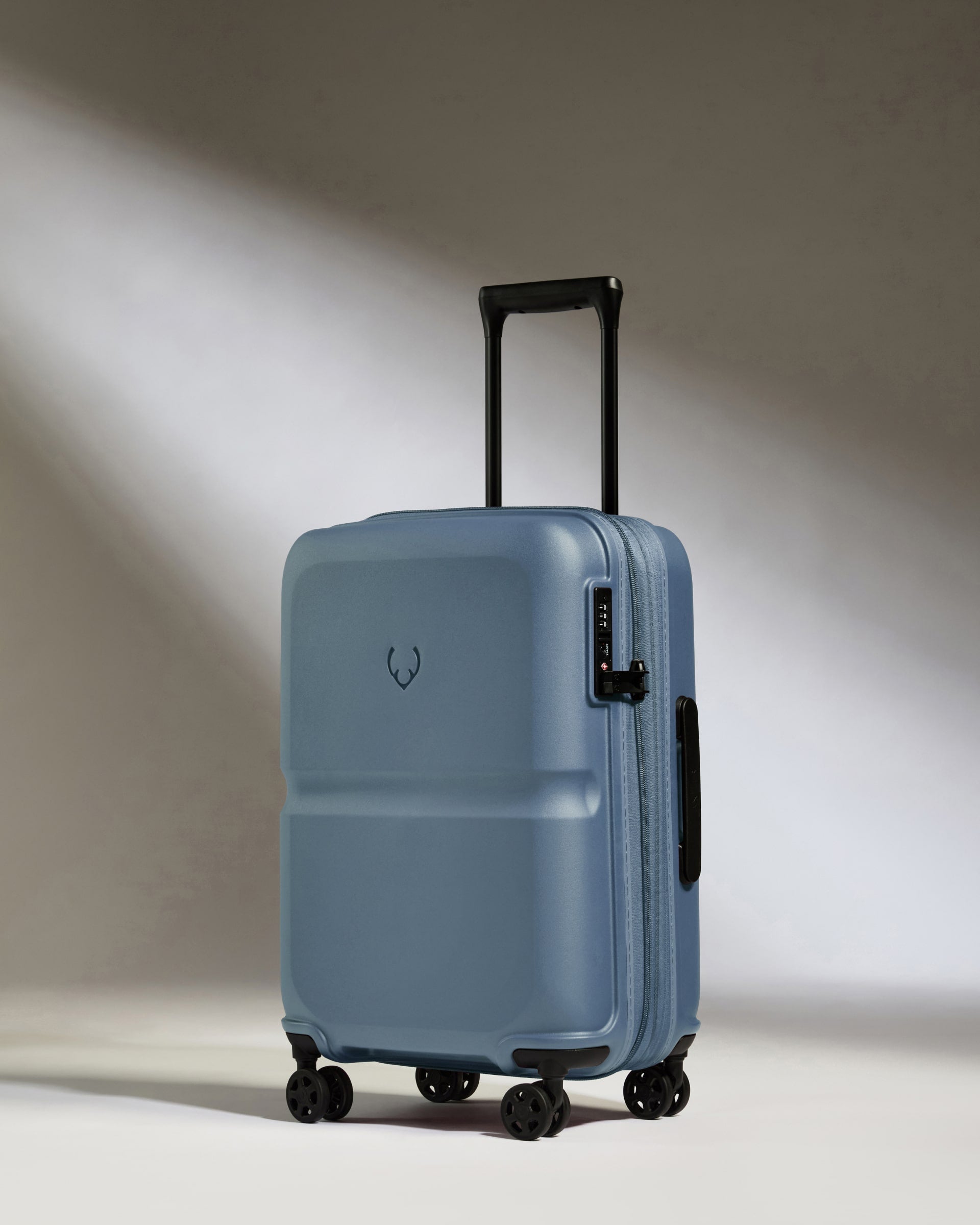 Expandable Carry on Luggage in Cove Blue with Single Stripe - Lightweight Suitcase for Air Travel, Business Trips & Weekend Getaways