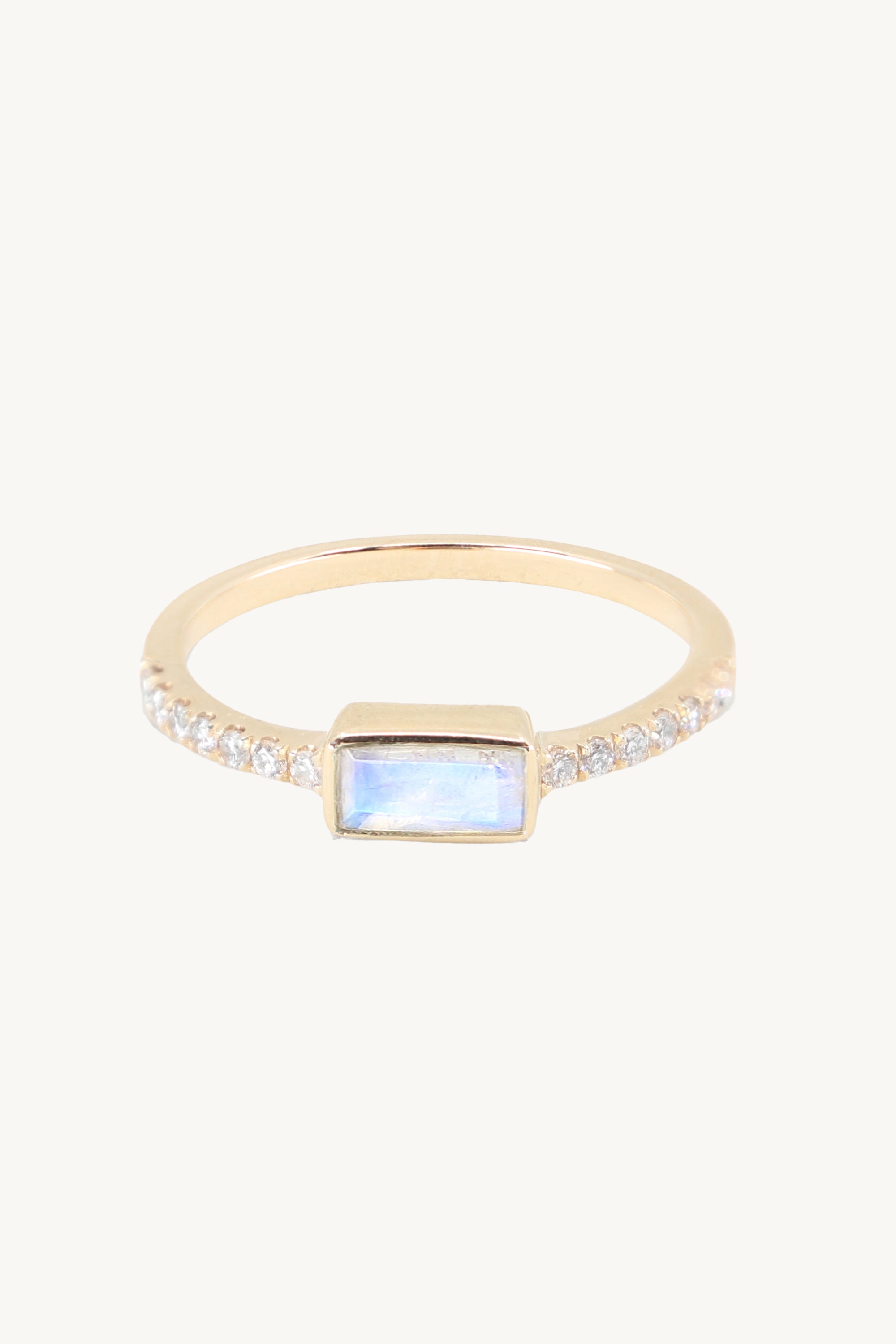 14K Yellow Gold Aqua Chalcedony and Diamond Wedding Band Ring for Women - Elegant Stackable Jewelry for Bridal, Anniversary or Everyday Wear