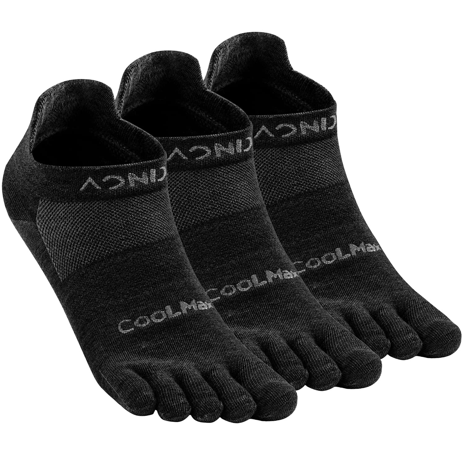 AOMAGIC Coolmax Toe Socks for Men & Women - Breathable Athletic Running Socks with Five Finger Design - Lightweight Comfortable Quarter/Crew Length Socks for Yoga, Hiking & Outdoor Sports