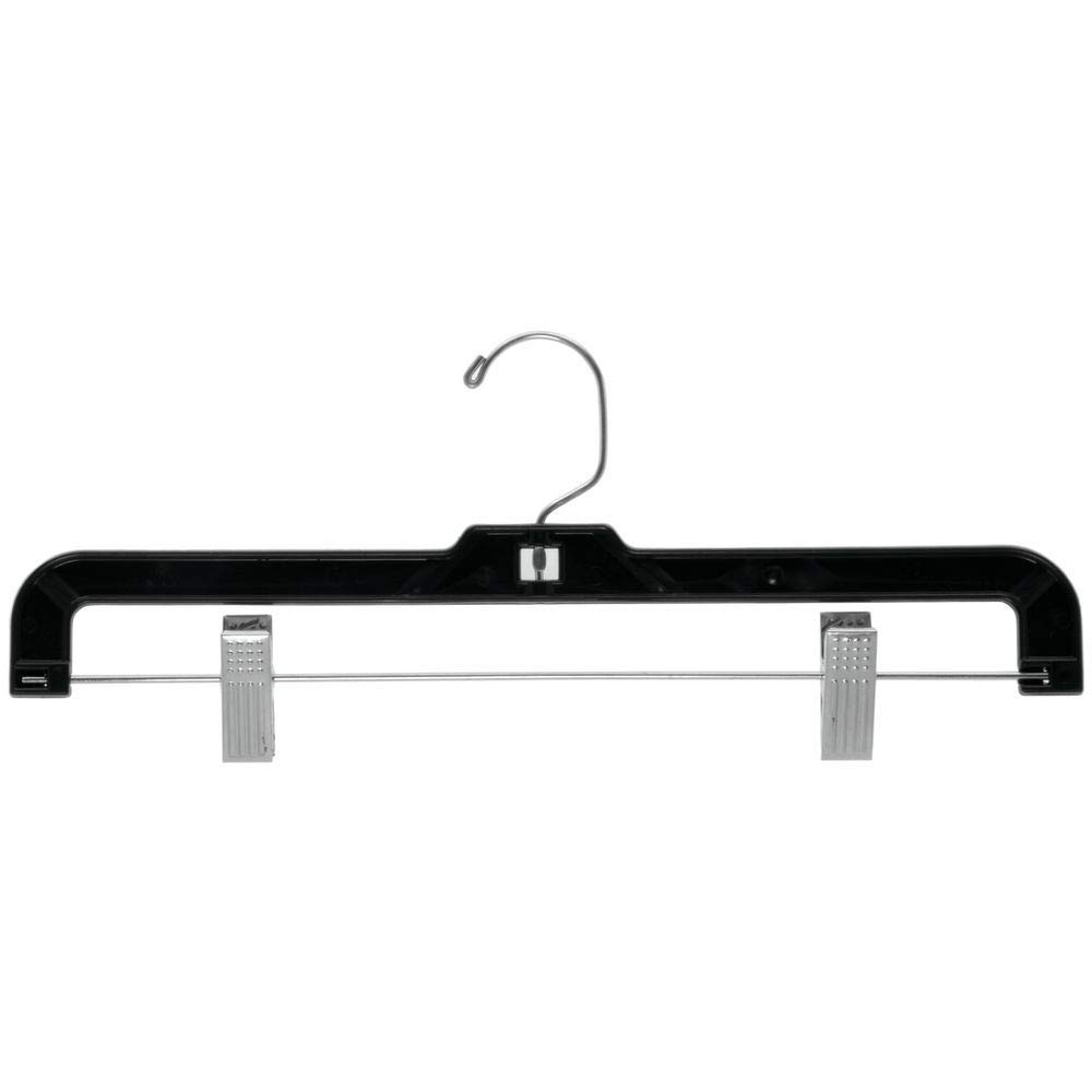 14 Inch Black Plastic Pant Hangers - Pack of 100 (22870) - Perfect for Closet Organization, Retail Display & Laundry Room Storage