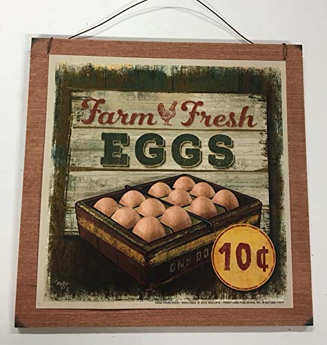 Farm Fresh Eggs Wooden Wall Art - Rustic Kitchen Decor for Country Homes