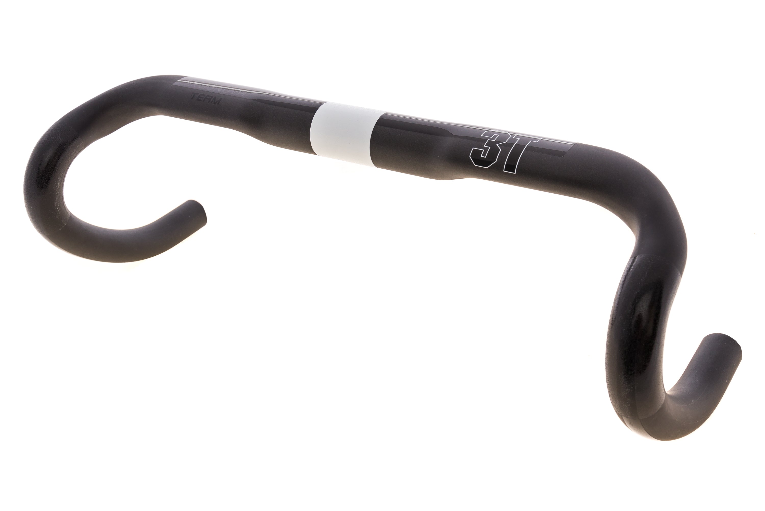 3T Ergonova Team 31.8mm x 40cm Carbon Black Road Bike Handlebar - Lightweight Carbon Fiber Handlebar for Road Cycling, Racing & Endurance Training