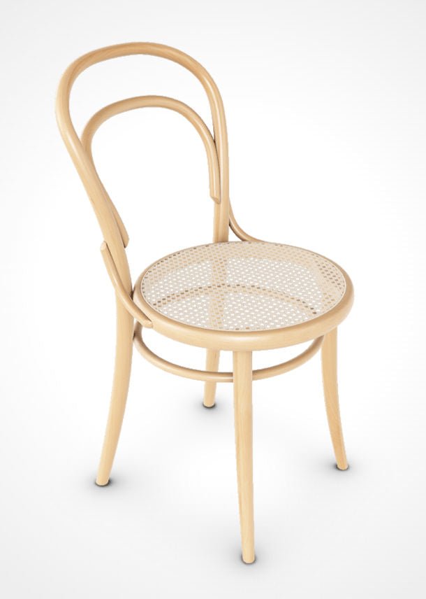 Michael Thonet No. 14 Bentwood Chair by Ton - Natural Beechwood with Cane Seat | Classic Cafe & Dining Room Furniture for Home & Restaurant Decor
