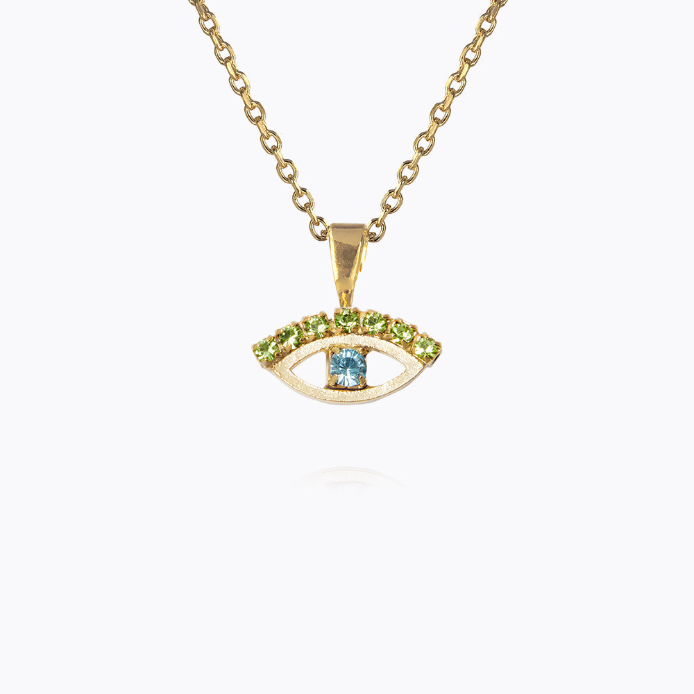 Petite Greek Eye Necklace - Blue and Green Evil Eye Pendant Jewelry for Women - Perfect for Everyday Wear, Gift Giving & Spiritual Protection