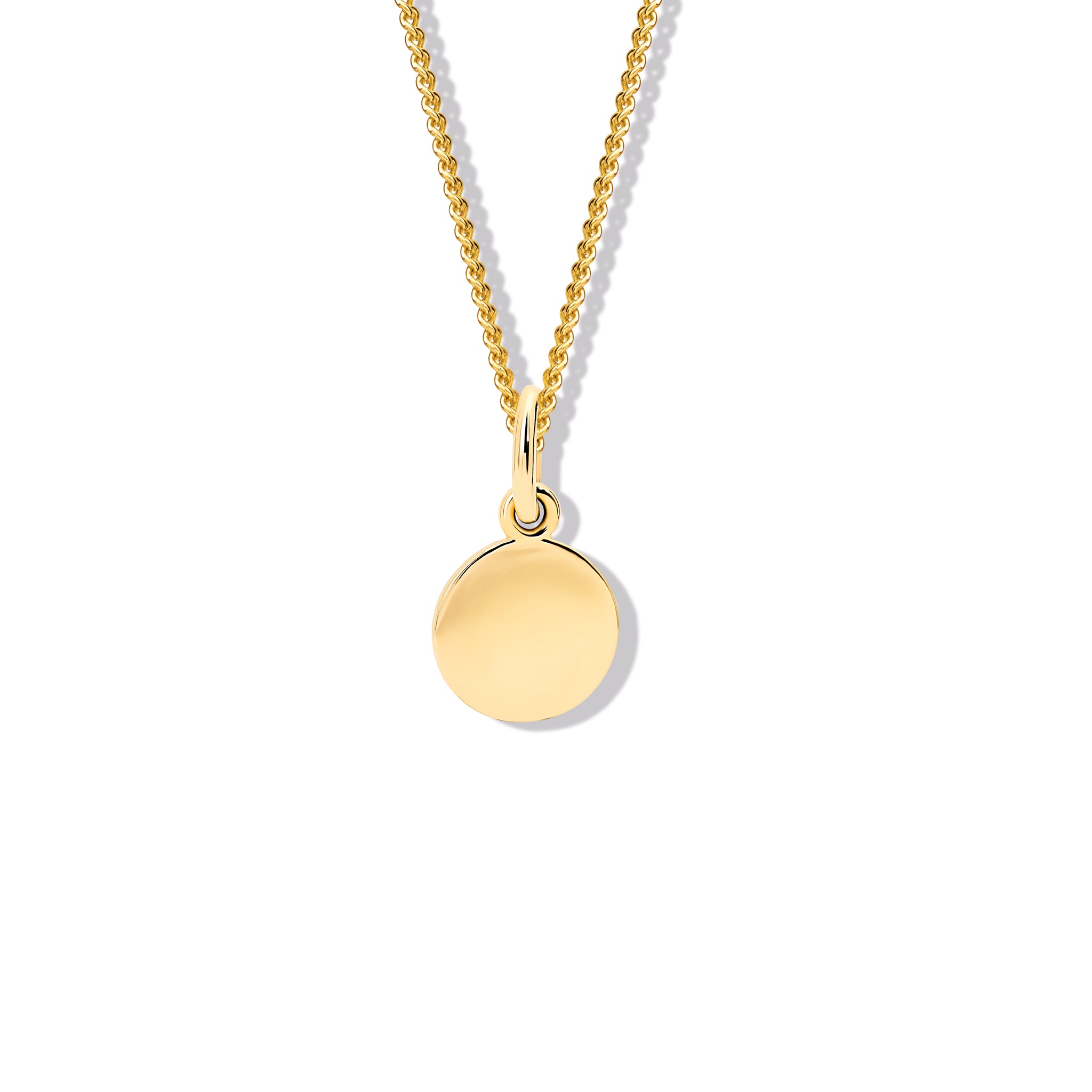 14K Yellow Gold Round Pendant Necklace for Women - Elegant Medium Chain Jewelry Gift for Birthday, Anniversary & Special Occasions