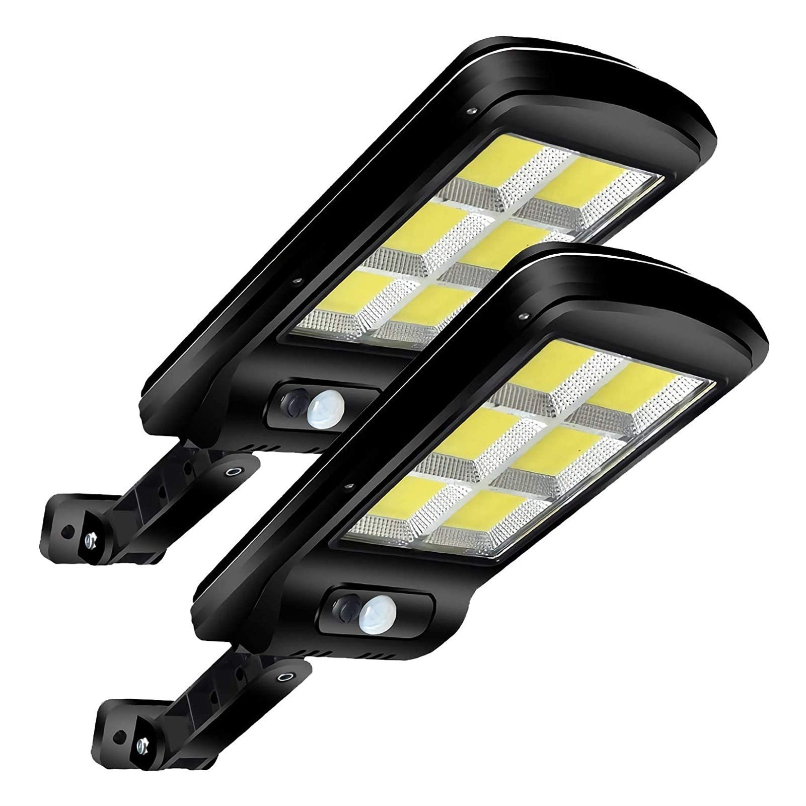 Odekai 120 COBs Solar Powered Outdoor Street Lights - IP65 Waterproof, Motion Sensor, Dusk to Dawn Security Flood Light for Yard, Garden, Basketball Court, Parking Lot (2 Pack) - Perfect for Home Security & Energy Saving Outdoor Lighting
