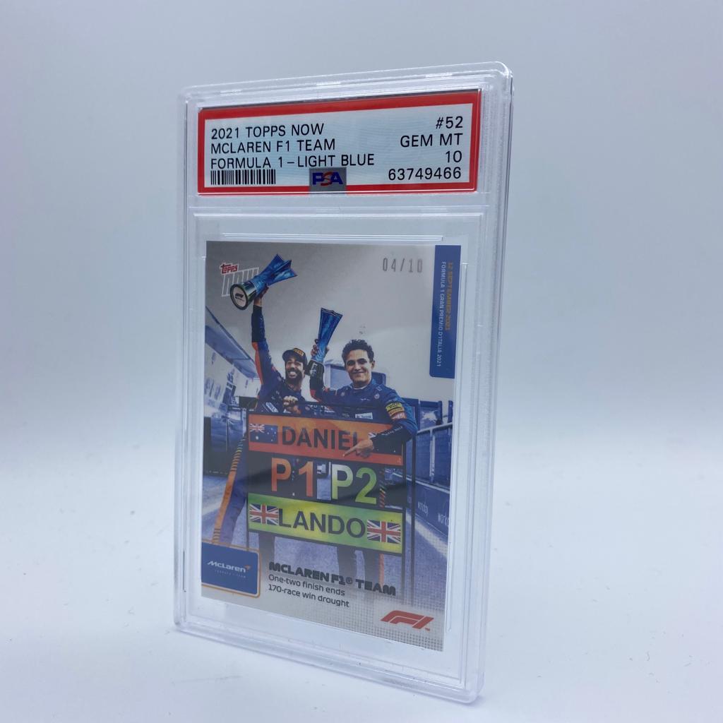 2021 Topps Now #52 Ricciardo & Norris 1-2 Finish PSA 10 Gem Mint - Limited Edition 4/10 - Perfect for F1 Collectors, Racing Fans & Sports Memorabilia Enthusiasts