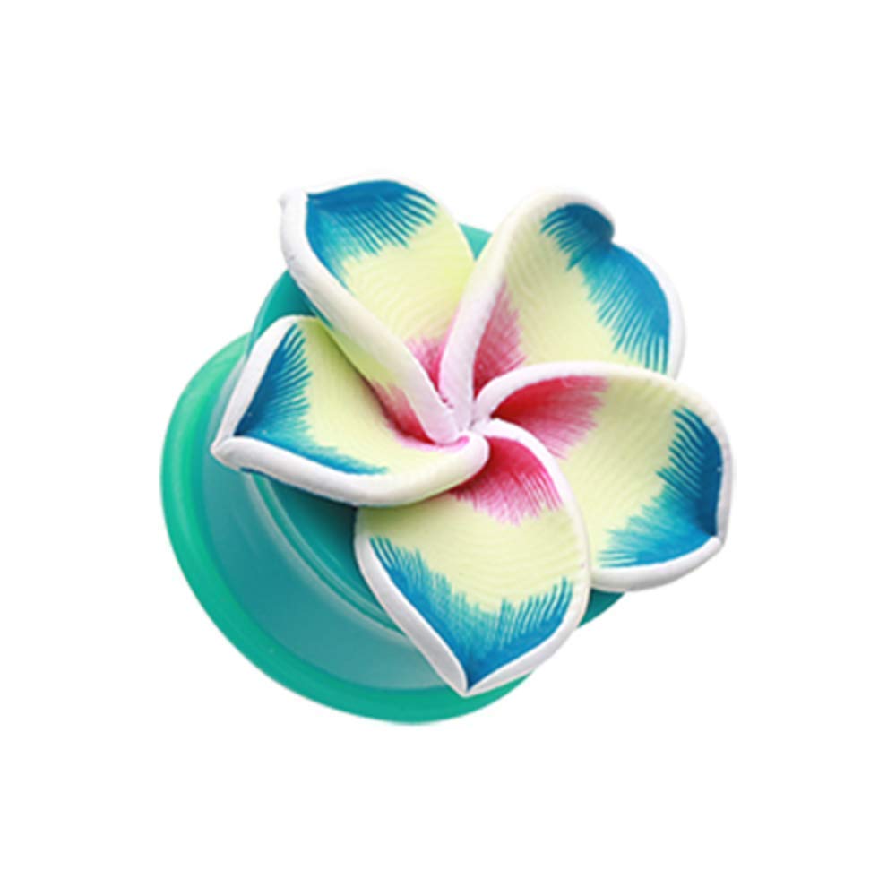 Hawaiian Plumeria Flower Acrylic Ear Gauge Plug - Boho Chic Ear Stretchers for Women & Men | Perfect for Beach Parties, Festivals & Everyday Wear