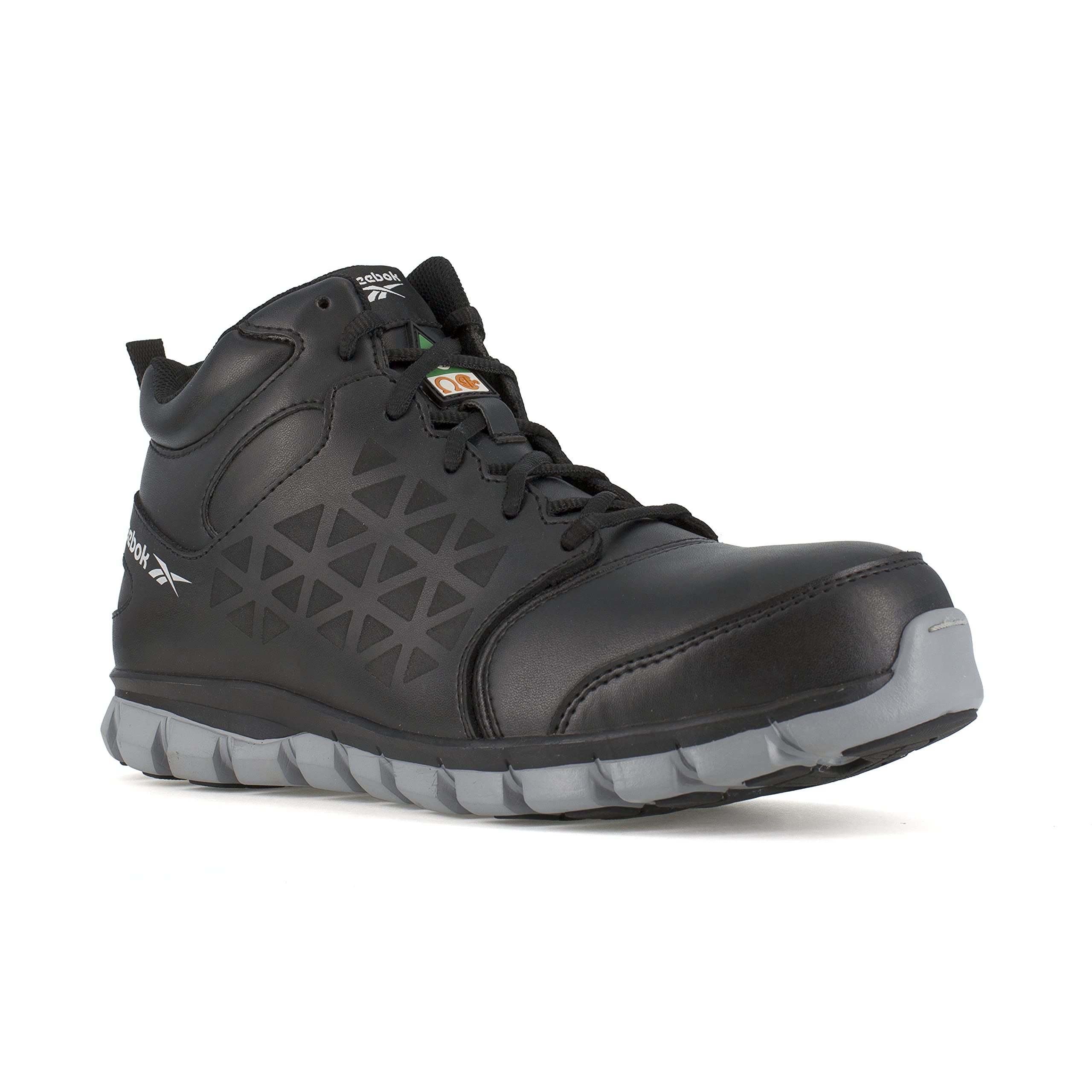 Reebok Men's Sublite Cushion Work Safety Toe Athletic Mid Cut Construction Shoes - Lightweight & Comfortable for Construction Workers, Electricians & Outdoor Labor (Black, Size 10)