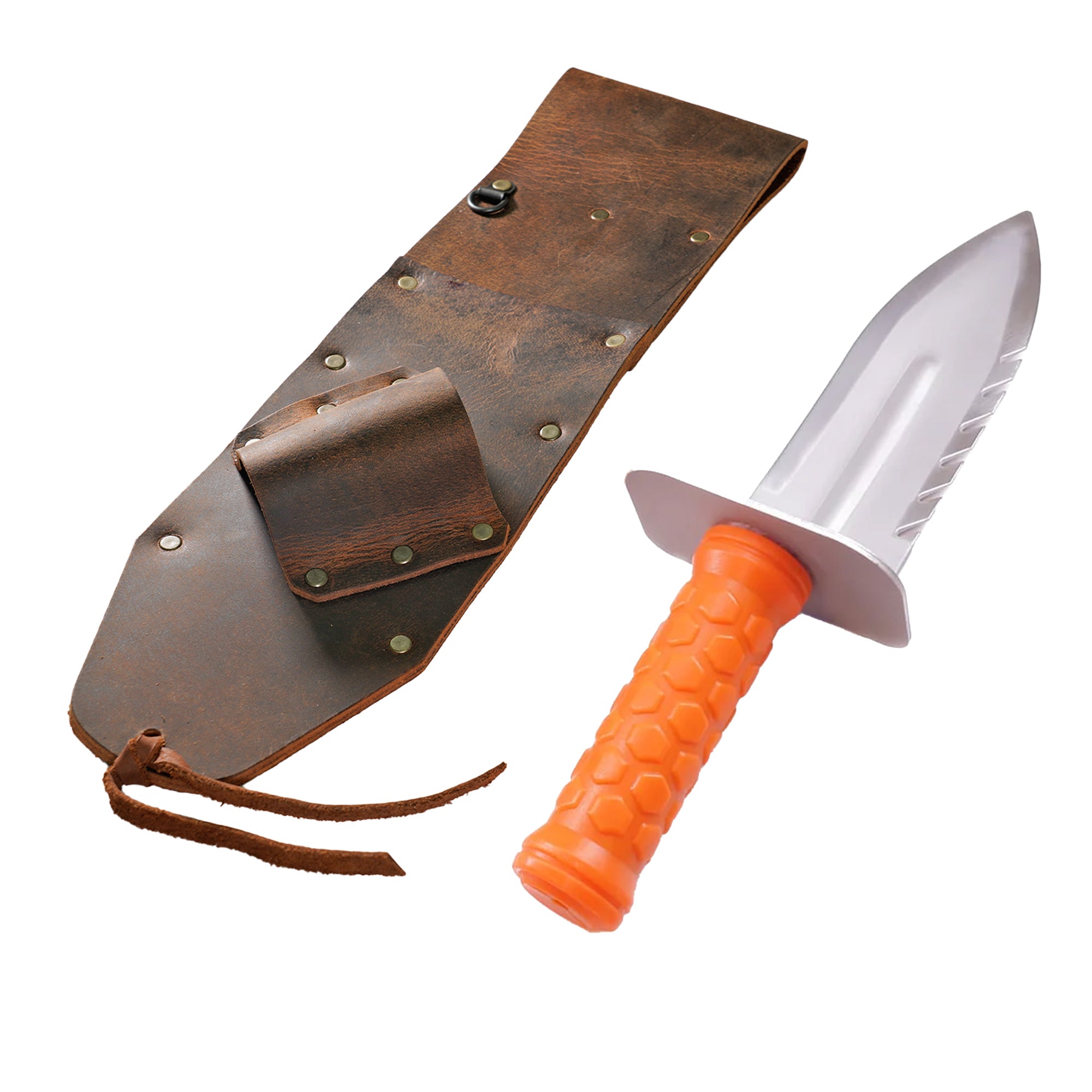 Premium Brown Leather Sheath for Right-Handed Users - Ideal for Quest Diamond Right Digger | Perfect for Hunting, Camping & Outdoor Adventures