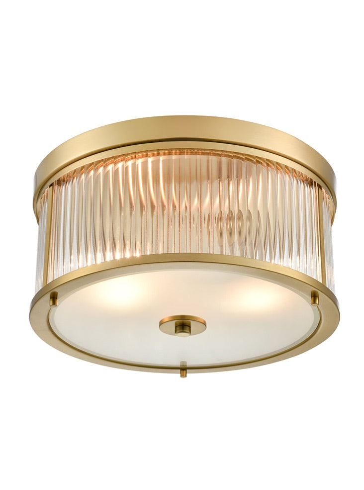 Birkenhead Flush Ceiling Light Fixture - Aged Brass & Satin Nickel Finish - Perfect for Bedroom, Hallway, or Entryway Lighting