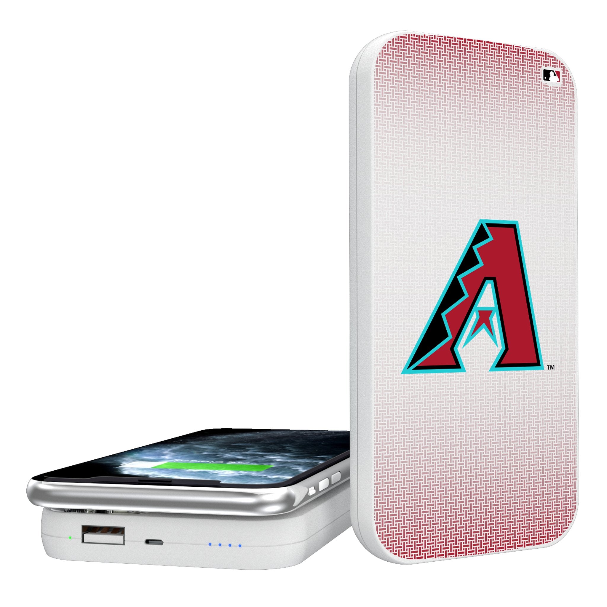 Arizona Diamondbacks 5000mAh Portable Wireless Charger Power Bank - Fast Charging for iPhone, Samsung & AirPods - Perfect for Travel, Office & Game Day