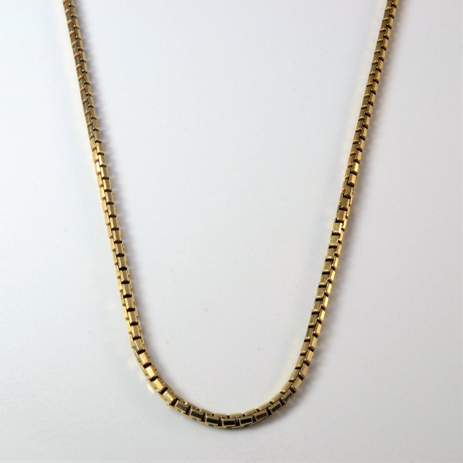 10K Yellow Gold Box Chain Necklace for Women - 18 Inch Solid Gold Box Link Chain - Perfect for Layering, Gifts & Everyday Wear