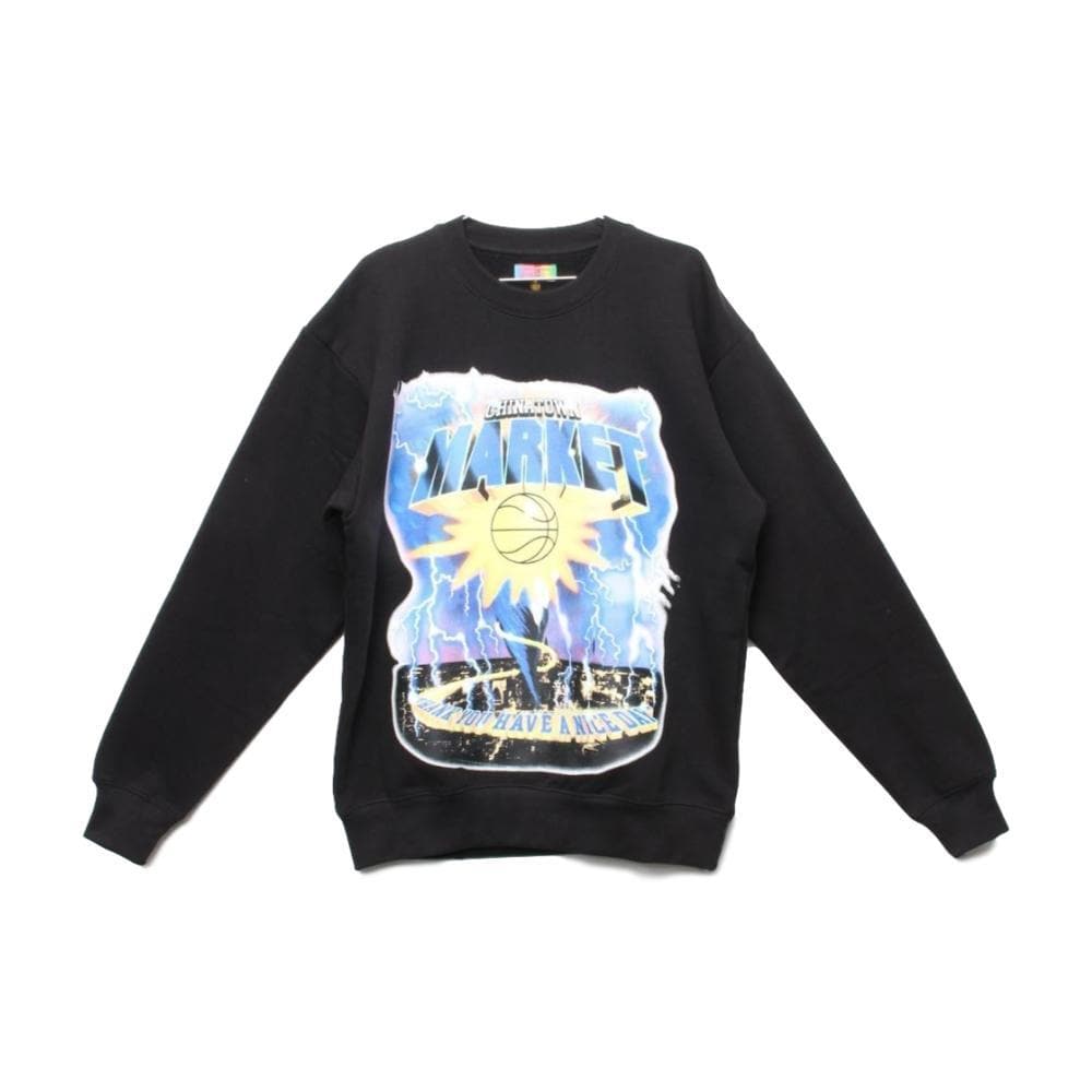 China Town Market Tornado Crewneck Sweatshirt - Black | Streetwear Fashion for Men & Women | Perfect for Casual Outfits, Urban Style & Everyday Wear