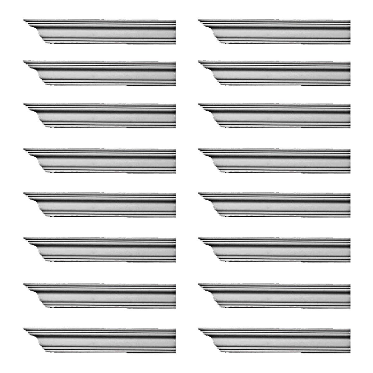Renovator's Supply Cornice White Urethane Bellington Simple Design - 16 Pieces (1536
