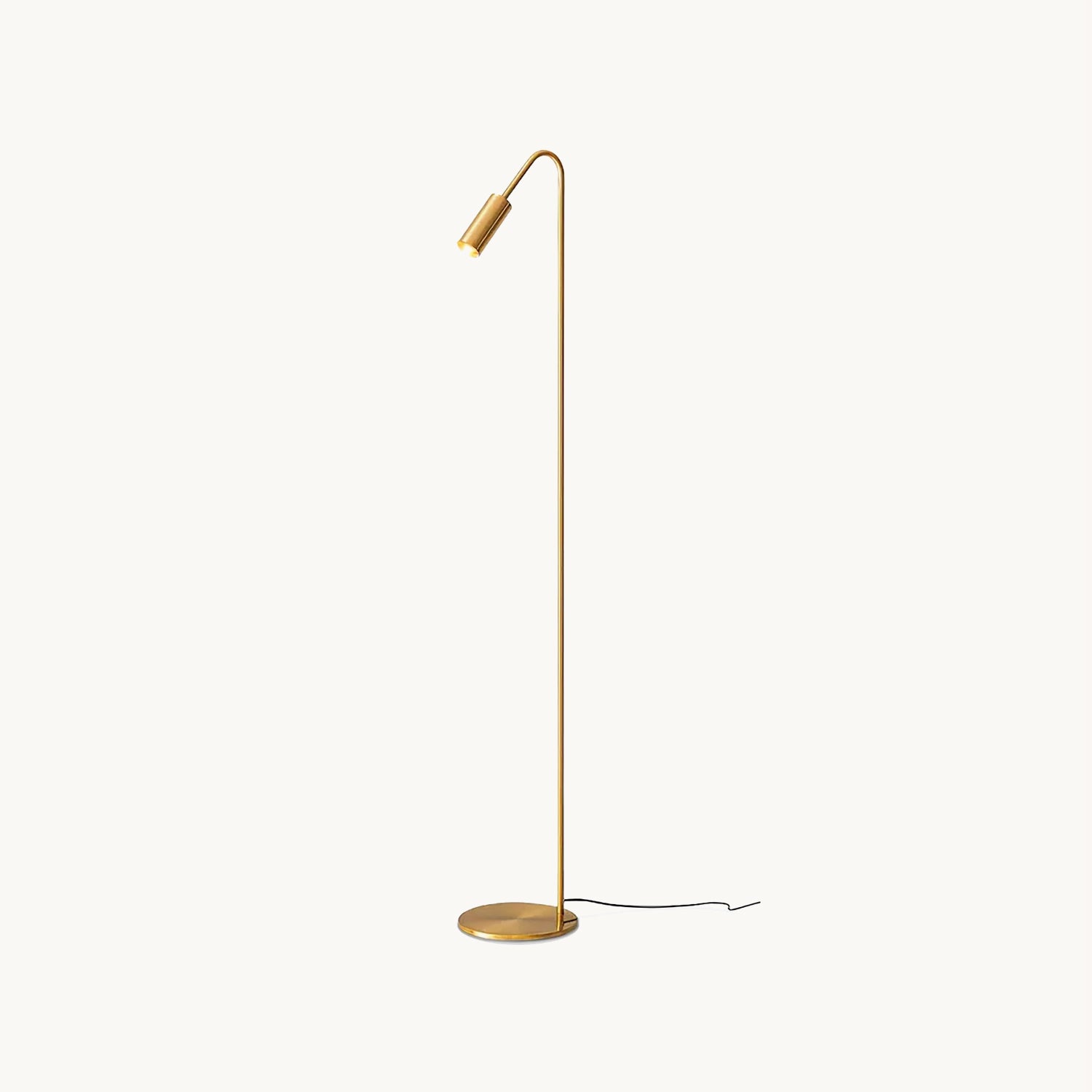 Pia Brass Floor Lamp - Modern Adjustable Standing Light for Living Room, Bedroom, or Office - Warm White LED Lighting with Dimmable Feature - Perfect for Reading, Relaxing, and Decorating Spaces