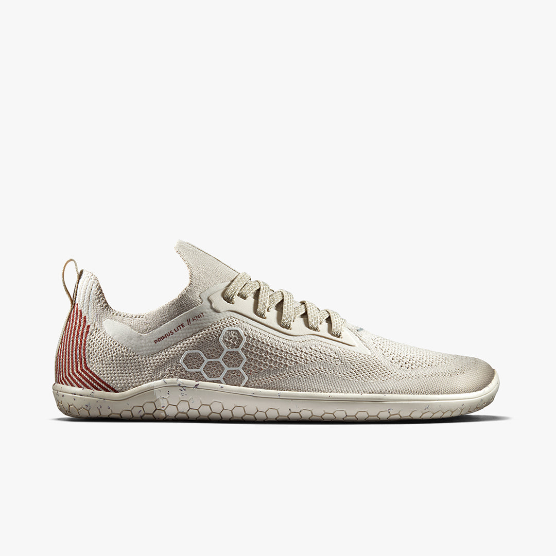 Vivobarefoot Women's Primus Lite Knit Barefoot Shoes - Silver Birch | Minimalist Running & Walking Shoes for Natural Movement