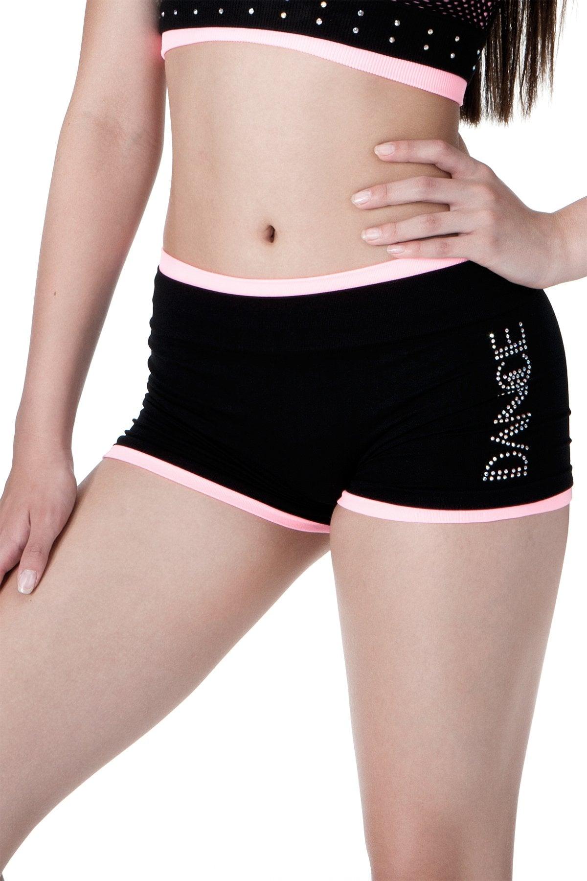 Sparkle Rhinestone Dance Boy Shorts for Women - Sexy Performance Underwear for Dance, Cheerleading & Costumes