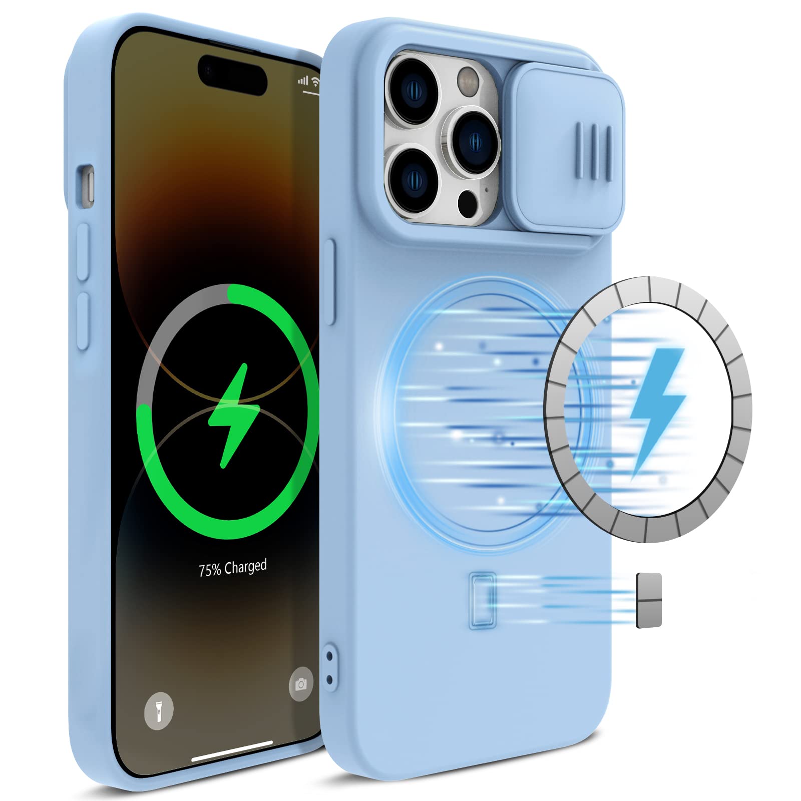 CloudValley Magnetic Liquid Silicone Case for iPhone 14 Pro Max 6.7