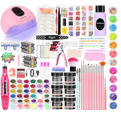 Professional Acrylic Nail Kit with Electric Drill - Complete Starter Set for Beginners | DIY Manicure, Nail Art, Salon-Quality Home Nail Care