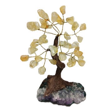 Natural Citrine Crystal Bonsai Tree for Home Decor - Feng Shui Money Tree for Office Desk, Meditation & Gift Giving