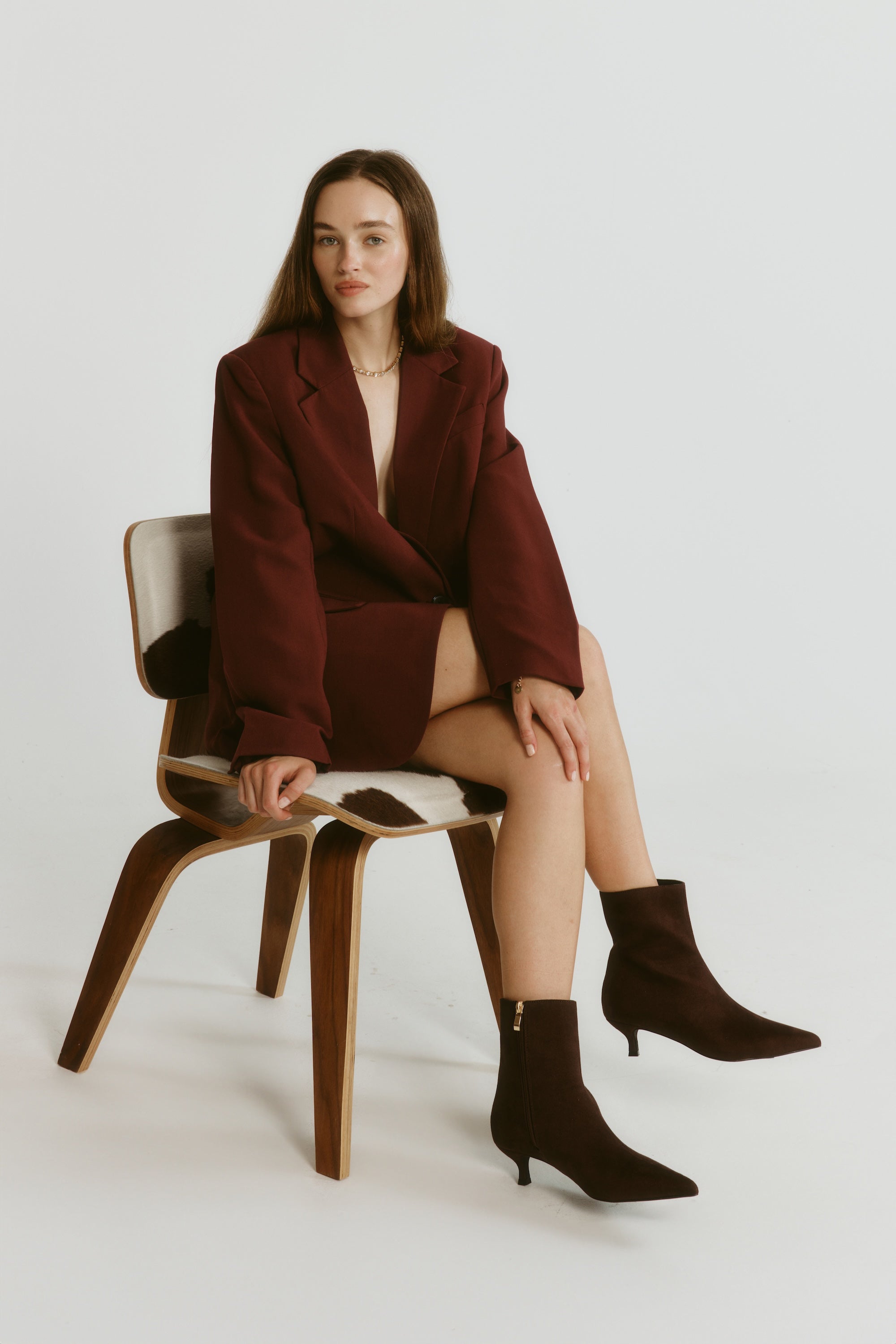 Luca Women's Ankle Boots - Chocolate Brown Micro Suede, Comfortable Low Heel Booties for Fall & Winter, Casual & Office Wear