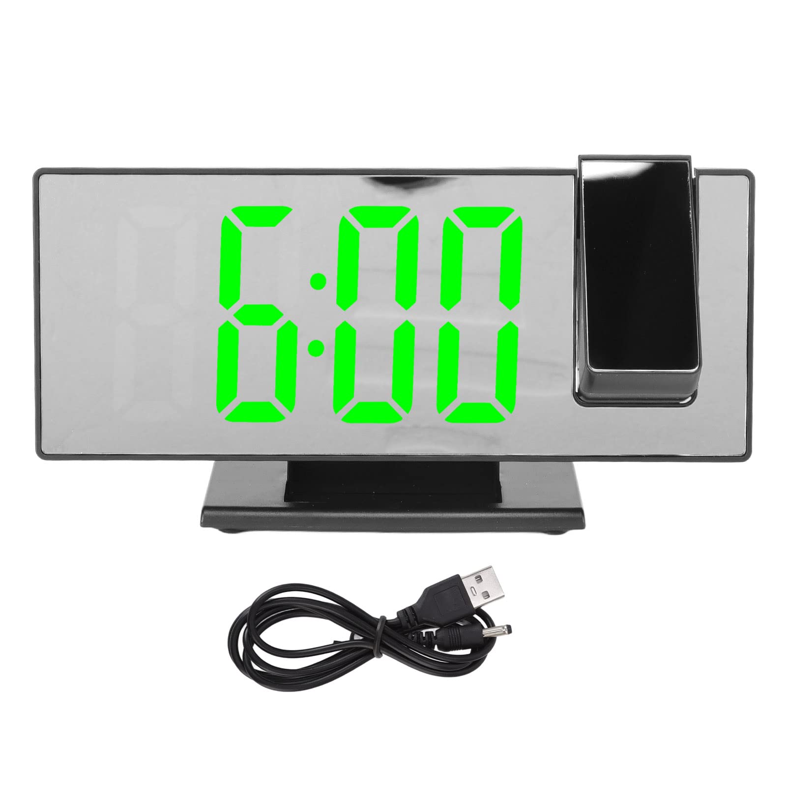 Folanda Large LED Digital Alarm Clock with 180° Rotatable Projector - Ceiling & Wall Projection, Auto Dimming, USB Charging, Mirror Screen for Heavy Sleepers - Perfect for Bedrooms, Dorms & Home Use