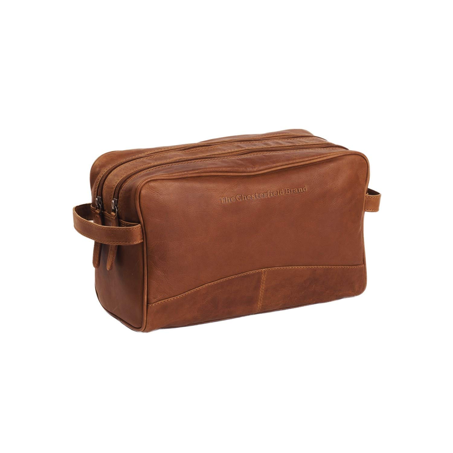Premium Men's Leather Toiletry & Shave Bag - Genuine Cognac Leather Travel Grooming Kit for Men | Perfect for Business Trips, Gym, Camping & Daily Use
