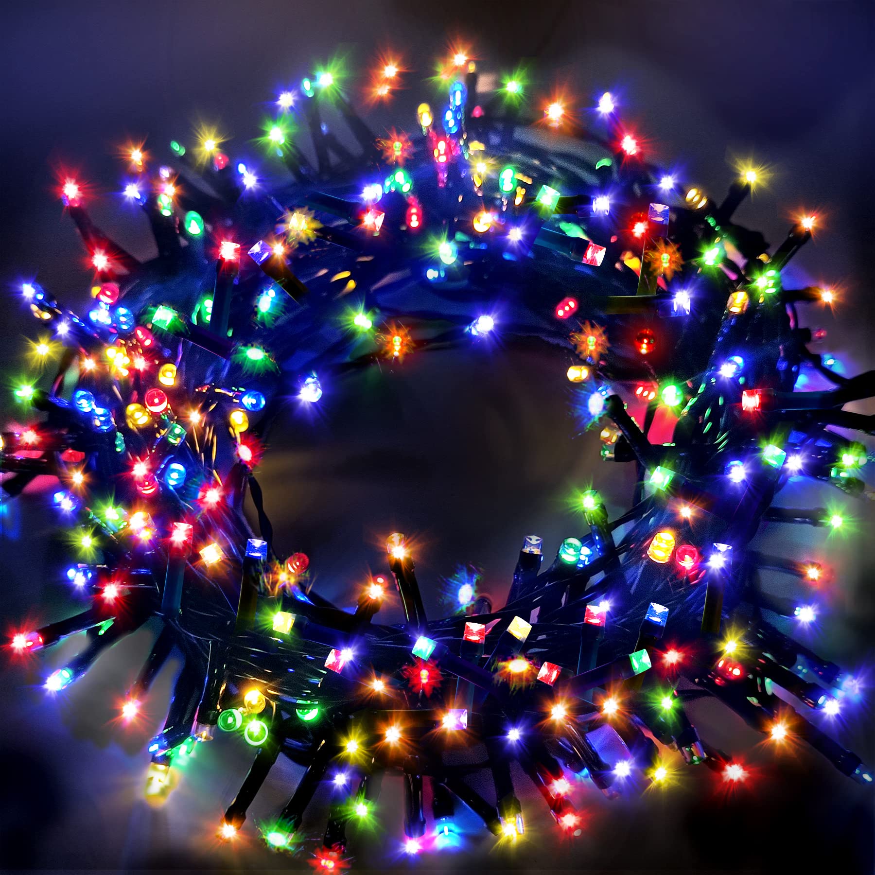 200 LED Waterproof Christmas Lights - 72.2ft Outdoor String Lights with 8 Lighting Modes, Fairy Lights for Holiday Decorations, Christmas Tree, Garden, Valentines, Indoor and Outdoor Use - Perfect for Home, Party, and Seasonal Celebrations