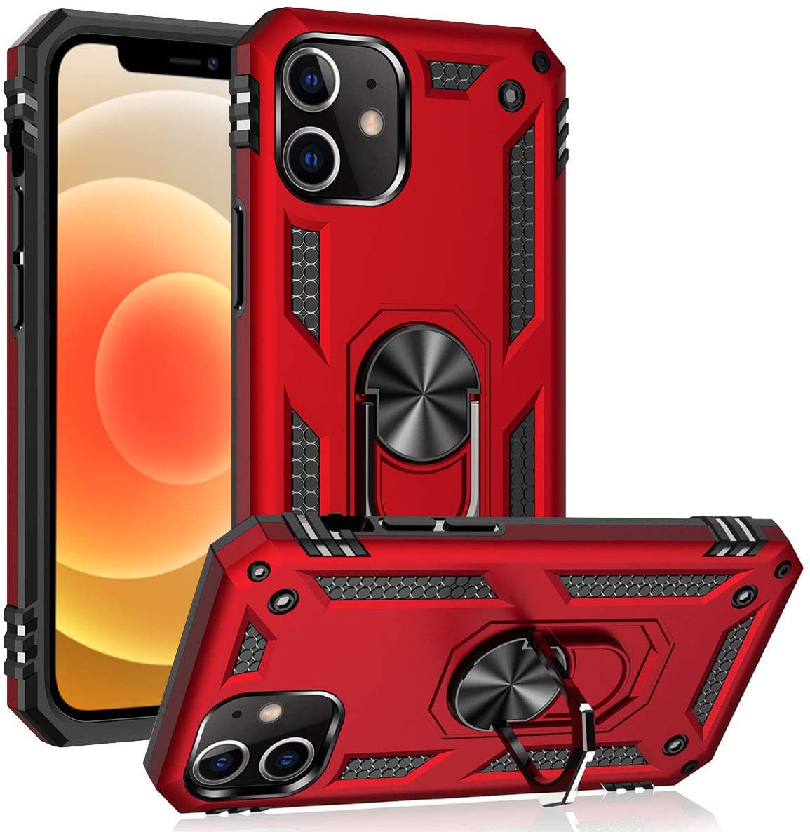 Premium iPhone 14 Pro Max Ring Holder Case with Kickstand - 360° Rotatable Grip & Adjustable Stand for Hands-Free Viewing | Perfect for Travel, Workouts, and Video Calls