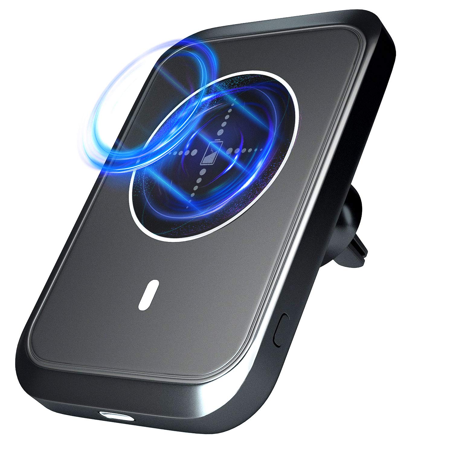 15W Magnetic Wireless Car Charger & Phone Holder - Compatible with iPhone 12/12 Pro/12 Pro Max/12 Mini - Fast Charging Hands-Free Mount for Safe Driving - Perfect for Commuting, Road Trips & GPS Navigation
