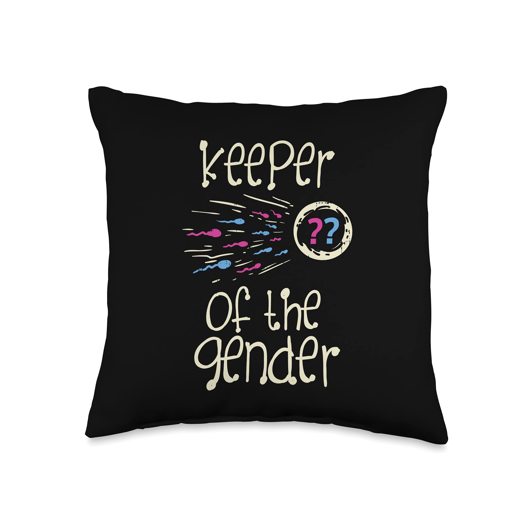 Gender Reveal Party Throw Pillow - 16x16 Inch Pink & Blue Baby Shower Decoration for Gender Announcement, Nursery Decor & Unisex Themed Celebrations